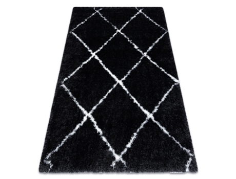 Alfombra Fluffy 2373 Shaggy Conducción - Antracita/Blanco (120 x 170 cm)