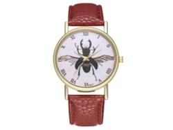 Reloj De Pulsera De Moda Para Parejas Con Correa De Poliuretano Y Movimiento De Cuarzo (marrón)