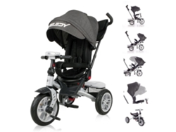 Triciclo Evolutivo Speedy Air Con Ruedas De Goma, Asiento Giratorio 360º Y Capota De Lorelli - Black