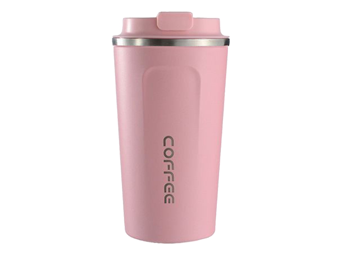 Taza de café rosa con indicador de temperatura de 380 ml | Sin marca