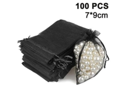 100 bolsitas para joyería con cordón para regalos de boda, fiestas y Navidad. Hengjian