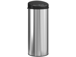 Cubo De Basura De Acero Inoxidable De 55 Litros Con Sensor Infrarrojo, Color Plata.