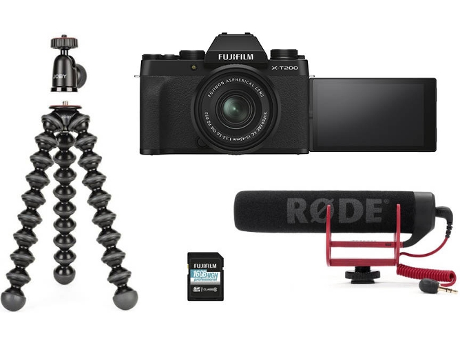 Kit Cámara FUJIFILM X-T200 Vlogger Kit Negro (APS-C) Kit Cámara FUJIFILM X-T200 Vlogger Kit Negro (APS-C)