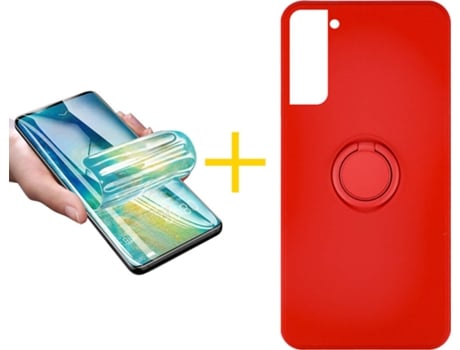 Carcasa + Protector de Pantalla para Samsung Galaxy S21 Plus 5G SKYHE Rojo