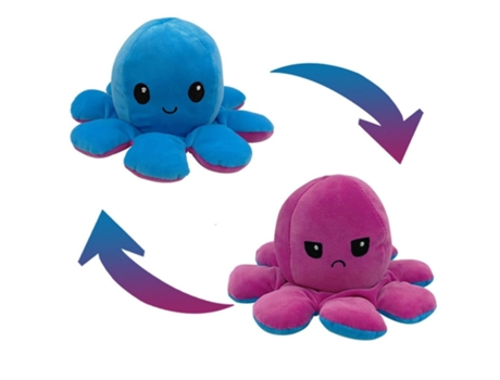 Juguete de Peluche de Felpa Suave Pulpo Para Niños, Compañero Animal, Muñeco Abatible de Doble Cara F