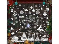 9 Pegatinas Navideñas Para Ventana, Decoraciones De Nieve Reutilizables En Pvc Estático