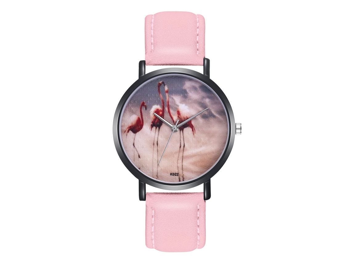 Reloj De Cuarzo Simple Y Moderno Con Correa De Cuero Pu Para Mujer (rosa)