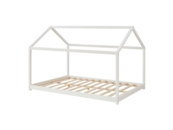 Cama para niños Cerro en forma de casa pino 140x200 cm - Blanco [en.casa]