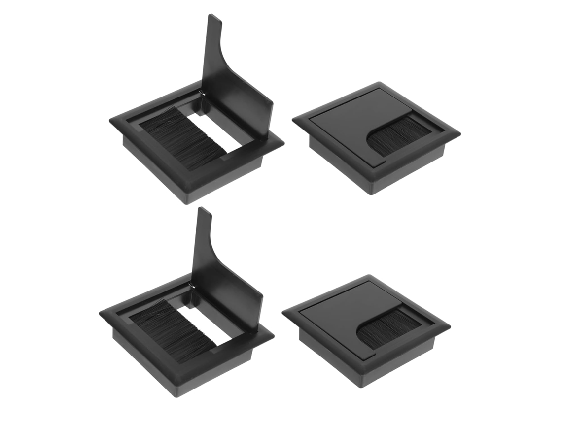 Organizador Cepillo Cables Escritorio Pasacables Negro