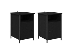 Maison Exclusive - Armario De Noche 2 Pcs Roble Negro 40 X 42 X 60 Cm