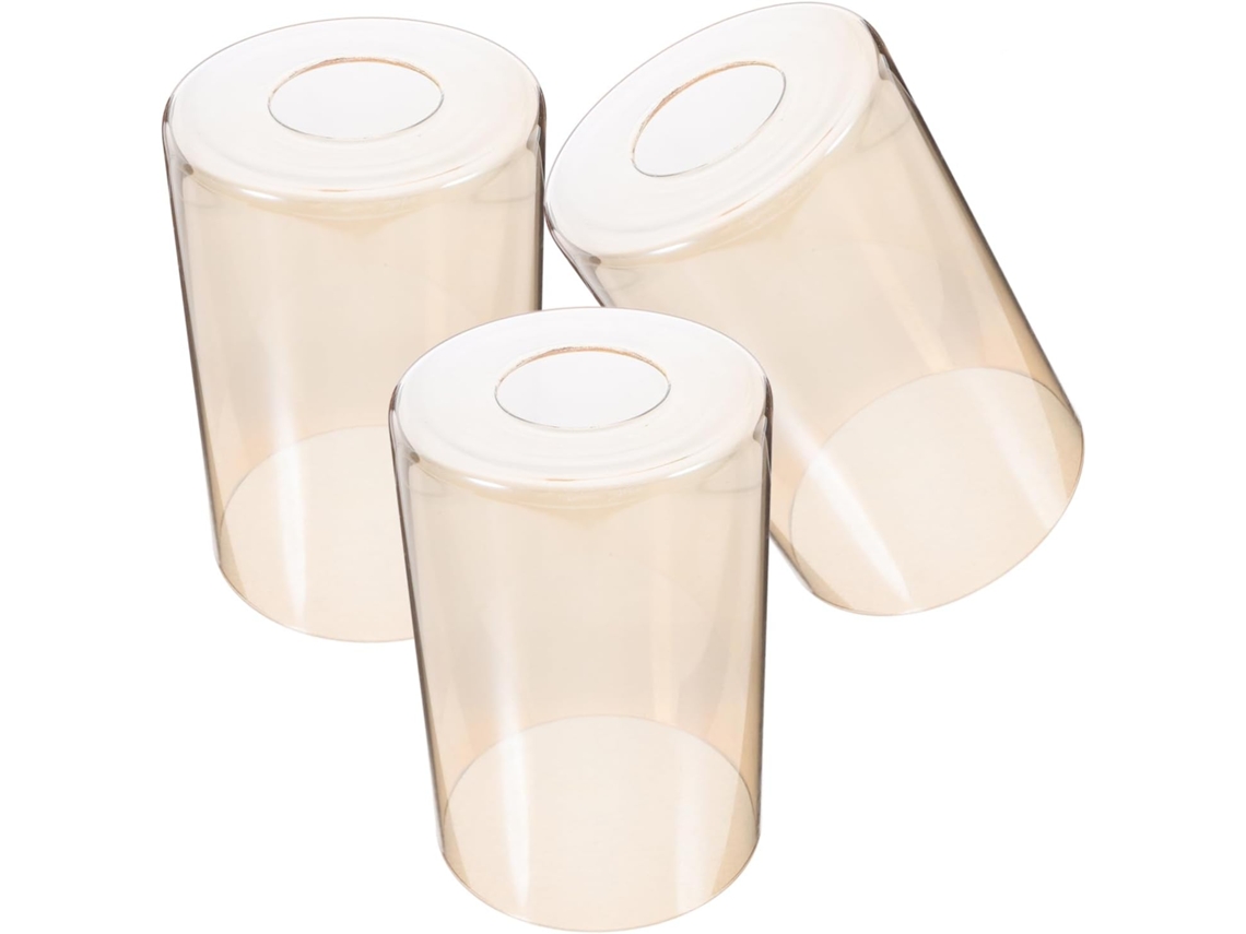 Juego De 3 Pantallas Cilíndricas De Vidrio Ámbar Para Reemplazar Las Existentes En Lámparas Colgantes, Candelabros Y Lámparas De Exterior.
