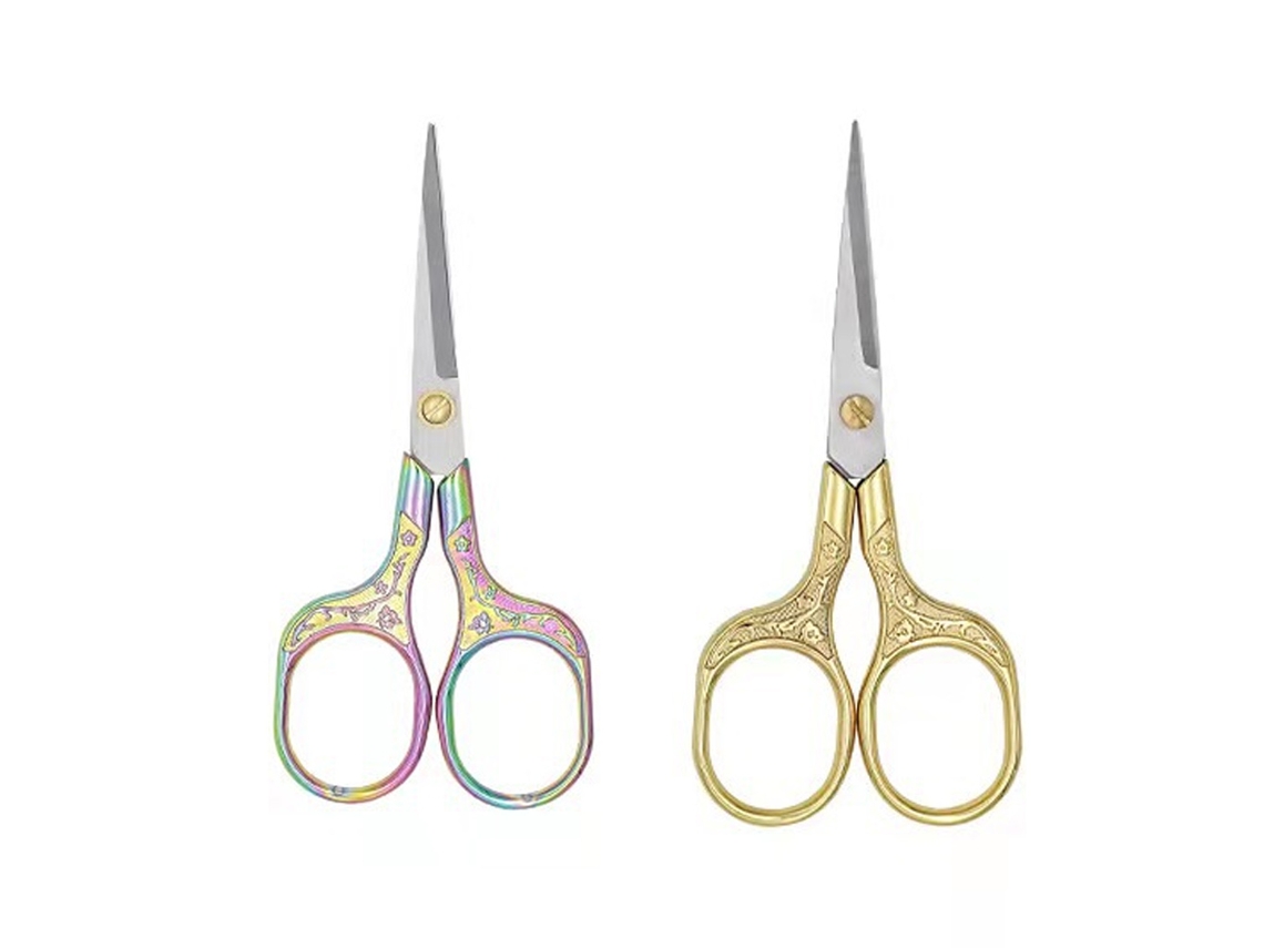 Tijeras de precisión Vintage pequeñas, 2 uds., para recortar el cabello, Barba, para bordado, manualidades y uso diario JEDBESETZT