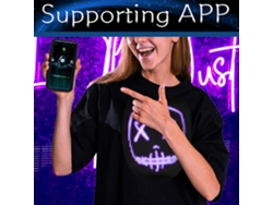 2026-camiseta Corta Manga Led Luminosa Con Control App Para Halloween Navidad Fiestas Clubs Bares 45 Imágenes Dinámicas 70 Estáticas