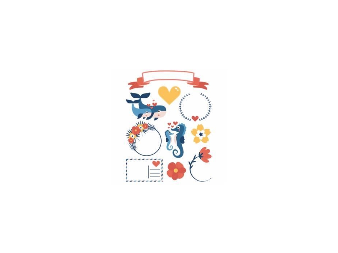 Paquete de 60 pegatinas adhesivas para tela y papel, 6 hojas, 17 x 22 cm, Sdertex L940651 Tus Surtidos Sodertex