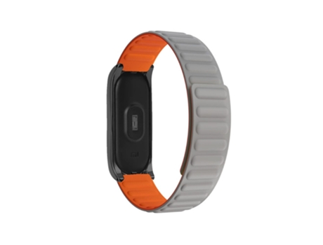 Correa de Silicona magnético para Xiaomi Mi Band 5/6/7 - gris/naranja