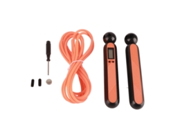Cuerda para saltar digital Kklv con contador para fitness y tonificación corporal, cuerda larga naranja.