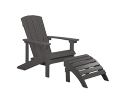 Silla con reposapiés BELIANI Adirondack de Madera plástica Gris 75x88x88