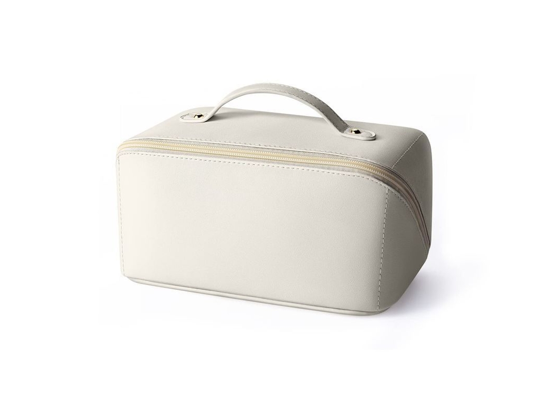 2026-bolsa De Viaje De Maquillaje Portátil Pu, Impermeable, Gran Capacidad Para Organizar Cosméticos Y Accesorios (blanco)