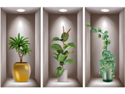Adhesivos De Pared Realistas Con Diseño De Bonsáis Para Ventanas, 1 Juego Fabricado En Pvc, De Fácil Y Segura