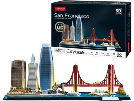 Puzzle 3D TOYTOWN San Francisco Led (90 Peças)