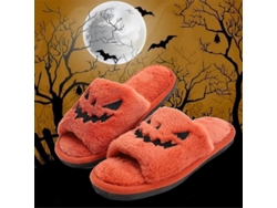 2026-pantuflas De Halloween Calabaza Mujer Diseño Cómico De Pelo Zapatos De Casa Abiertos Para Niñas Damas