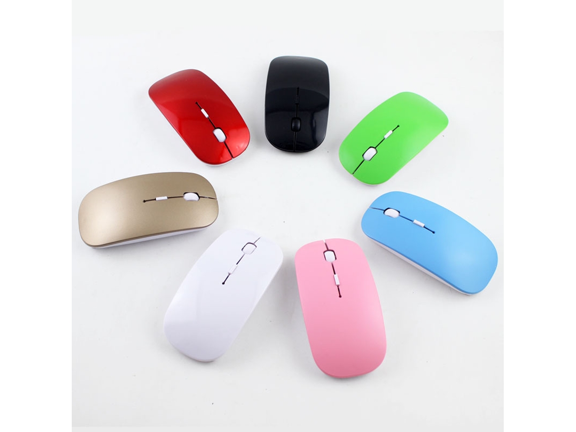 Ratón Inalámbrico 2.4g Del Fabricante Ultra Delgado Fotoeléctrico Usb Hot Spot Oro 1,2,3,4,5,6,7