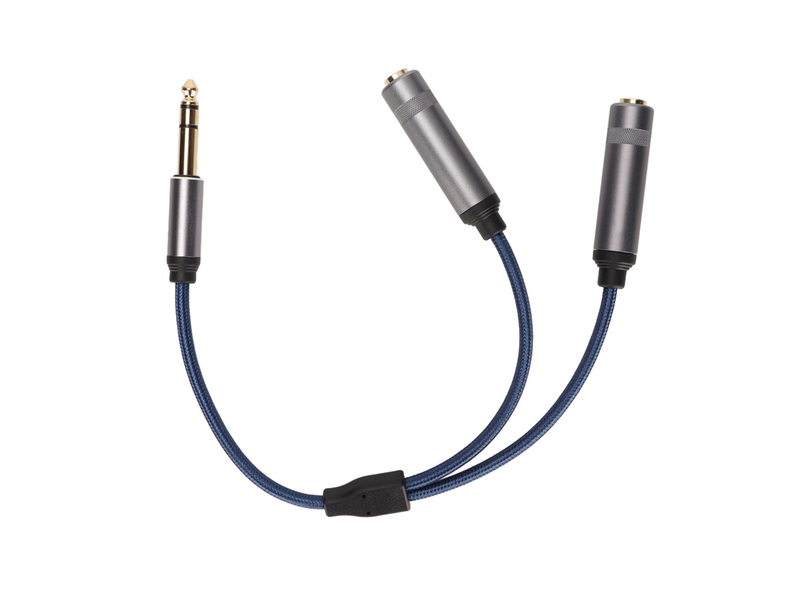 Cable Adaptador Divisor Estéreo De 6,35 Mm Macho A 2 Hembras Con Conectores Chapados En Oro, 30 Cm, Para Piano Electrónico, Mezclador Y Micrófono.