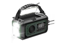 Radio solar de emergencia GOKOCO con manivela y linterna.
