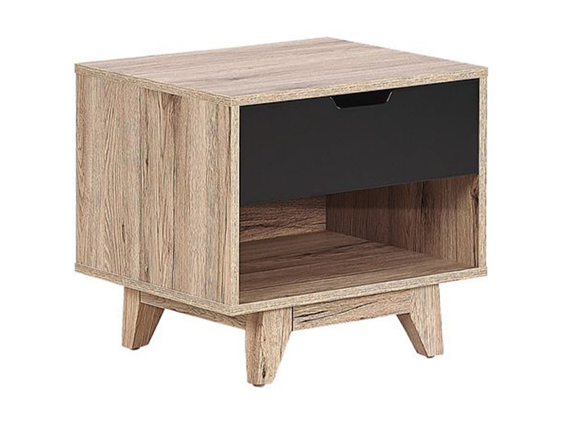 Mesita de noche BELIANI Spencer de MDF Madera clara 50x40x46