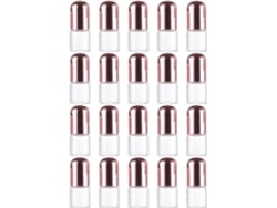 Juego De 20 Frascos Roll-on De Vidrio Transparente De 2 Ml Con Tapas Rosas, Recargables Para Aceites.