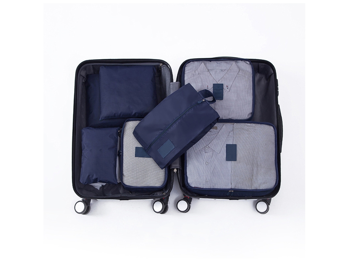 Paquete de 7 cubos de viaje de tela Oxford impermeables y resistentes a la suciedad.