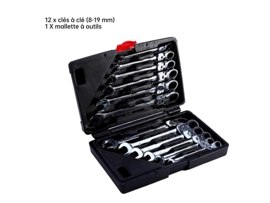 Conjunto de Herramientas de Llave de Trinquete Bel Llaves de Trinquete Flexibles Herramienta de Reparación de Garaje 8-19 mm -32 HURRISE