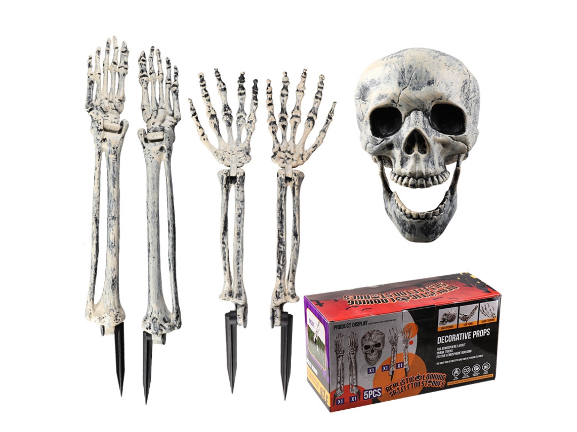 Decoración De Pila De Esqueleto De Calavera De Halloween CHRUI Juego De Cinco Piezas
