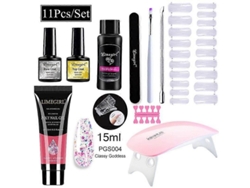 Kit de manicura con lámpara LED de 54 W, torno de uñas de 20.000 RPM, máquina perforadora de uñas, kit y gel UV GOKOCO.
