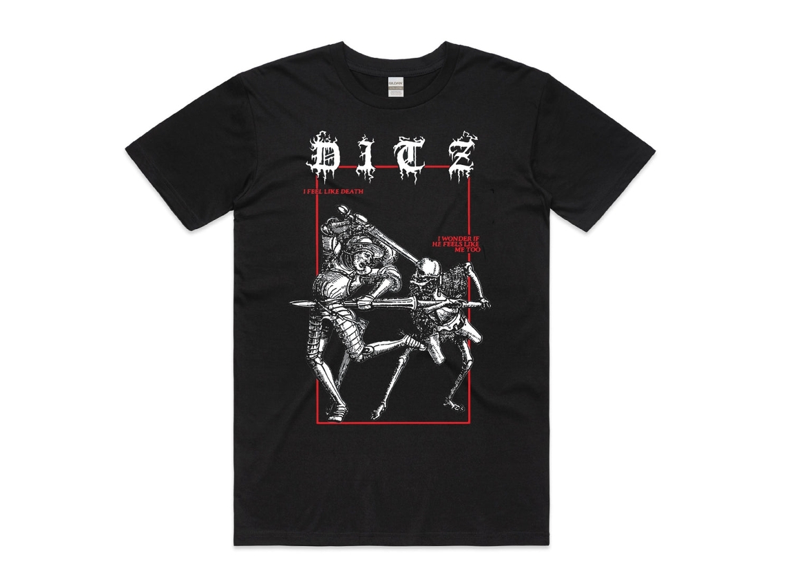 Ditz I Feel Like Death Black T-shirt Rockinstone Unisex Adults Best Sellers Size:xl