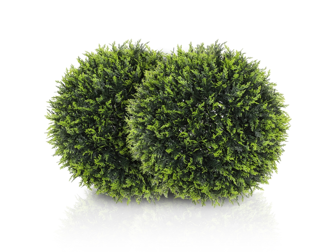 Juego de 2 cedros artificiales de 45 cm, plantas de interior, plantas artificiales, plantas decorativas para el hogar Zkaka