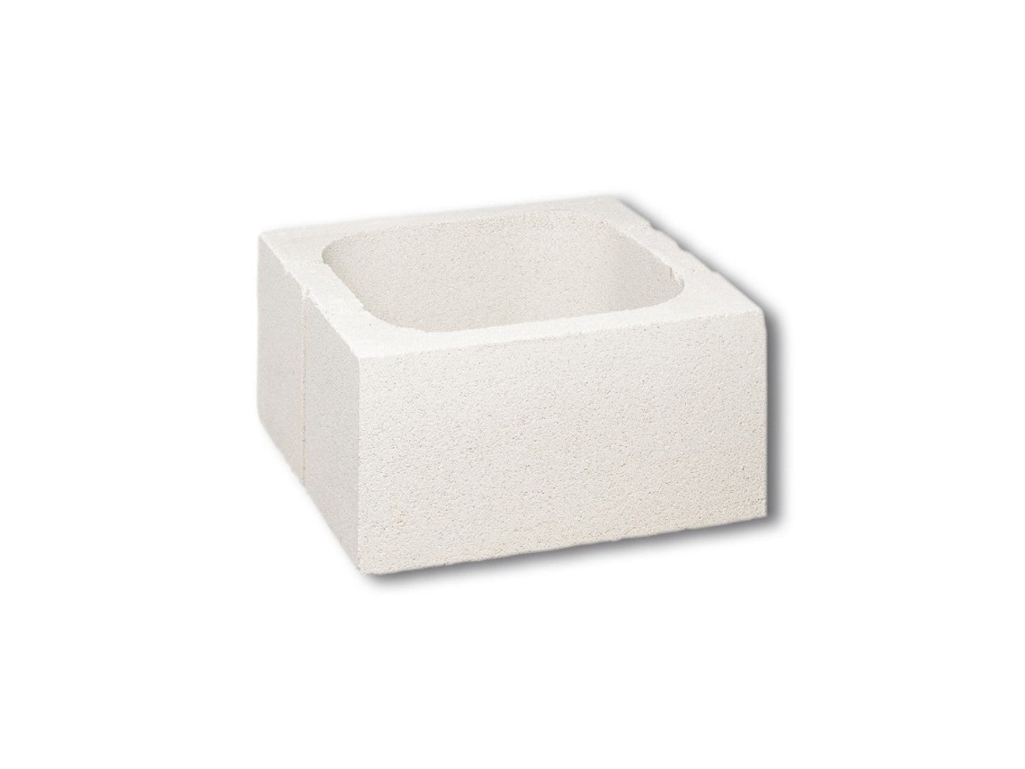 Pilar de bloque de hormigón blanco liso / 39x39x19 cm / Palet de 36 unidades