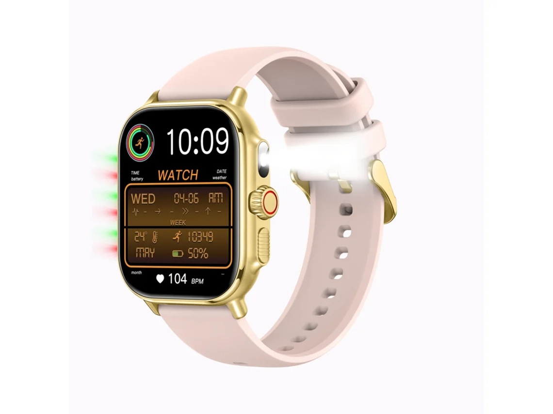 Reloj inteligente I120 de 1,95 pulgadas con Bluetooth, llamadas, monitorización de salud, 100 modos deportivos, IP76, resistente al agua, dorado, Bestvite