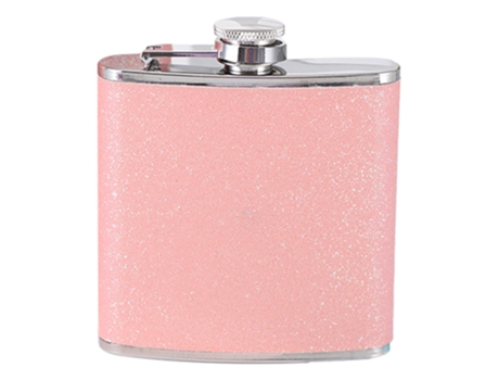 Petaca de acero inoxidable con purpurina de colores - Almacena 6 onzas (180 ml) - rosa ZMDECQNA