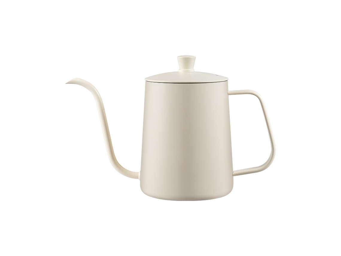 Cafetera de cuello de cisne Eifson Premium para estufa, 21 oz (Blanco roto)