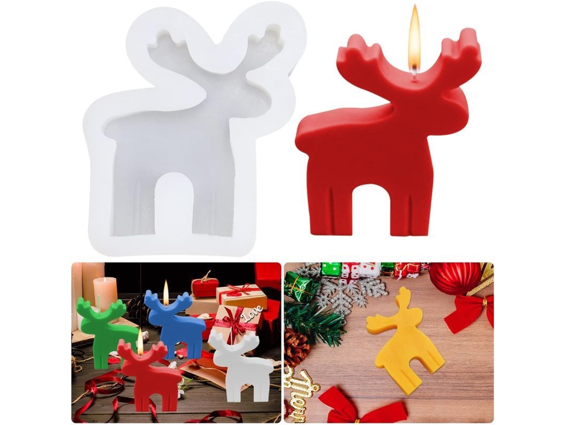 Diseño De Ciervo De Silicona Para Velas, Jabones Y Adornos Navideños 3d.