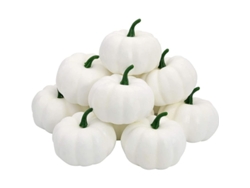 12 calabazas artificiales blancas pequeñas para decoración de otoño, Acción de Gracias, Halloween y jardín.