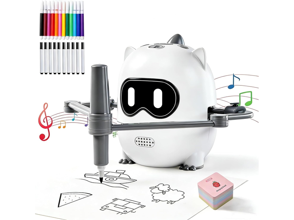 Robot De Dibujo Para Niños Con Reconocimiento De Cámara, Incluye 100 Tarjetas Czhhmart