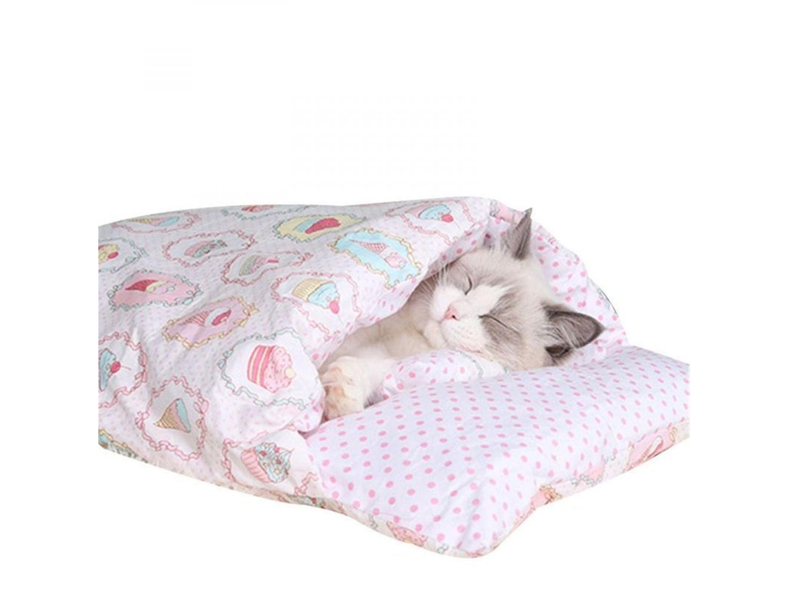 2026-7226-saco De Dormir Para Gatos Cálido Invierno Cama Removable Pequeña Mascota Diseño Cueva L G