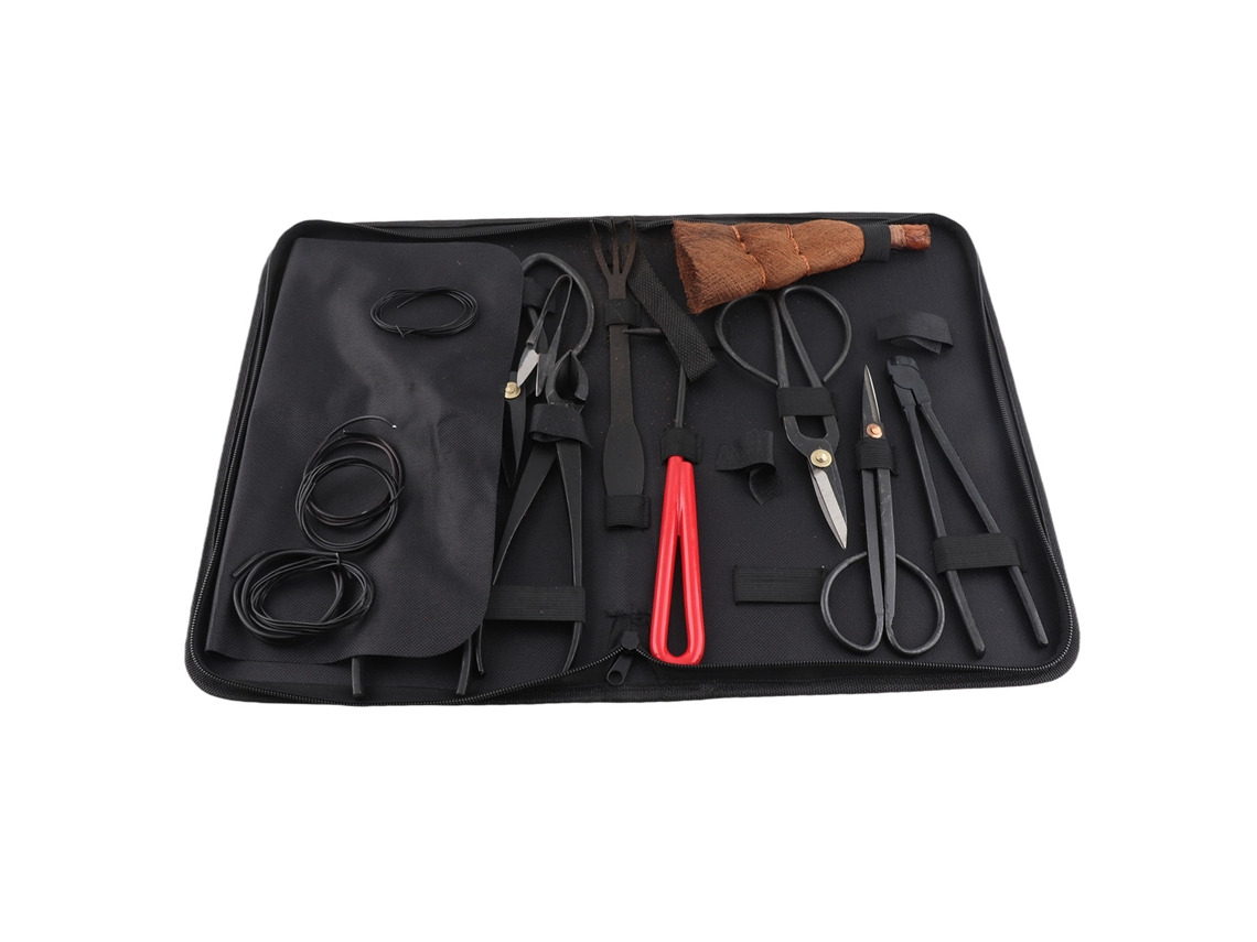 Kit de herramientas para bonsái: tijeras, hoz, rastrillo de jardín