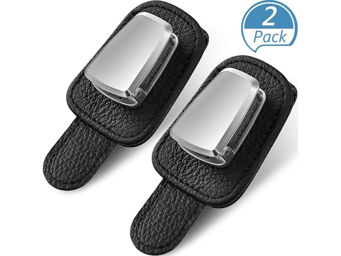 Paquete De 2 Marcos Universales Para Gafas En Parabrisas De Coche (negro)