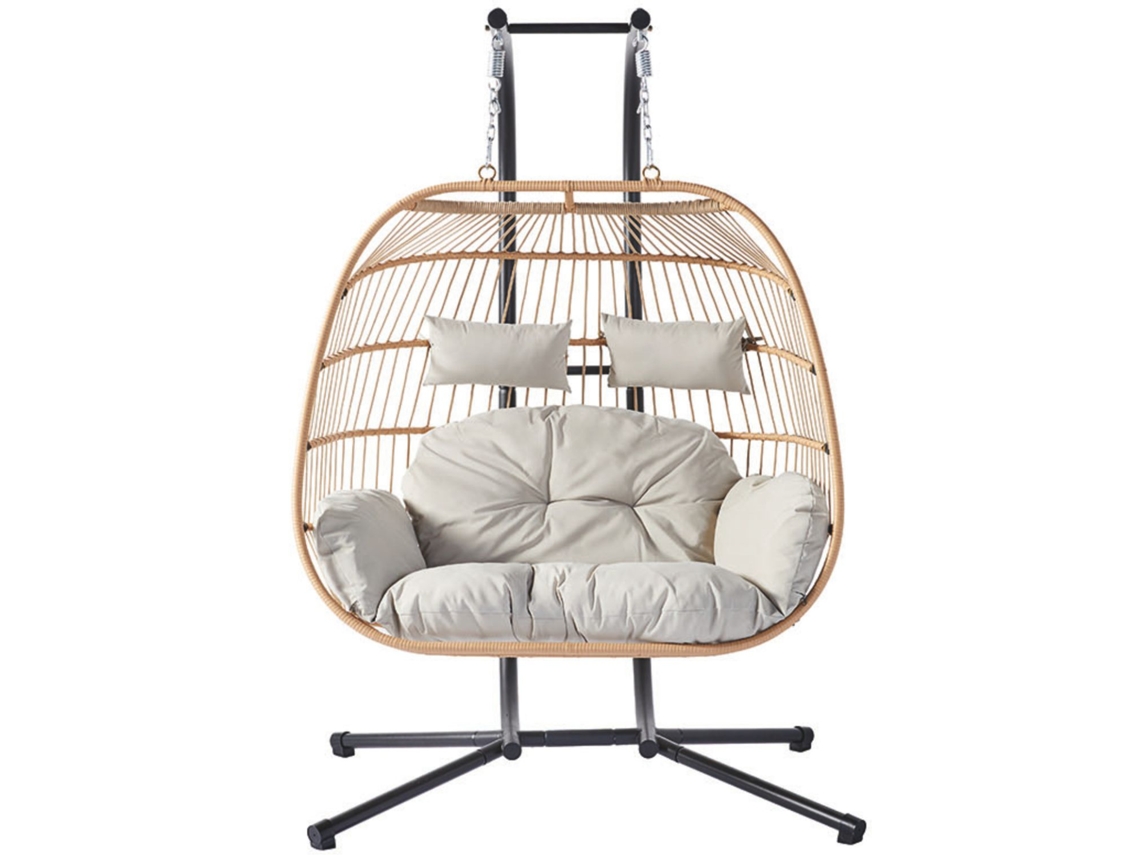 Silla Colgante 2 Lugares CONCEPT U (130 x 196 cm - Acero - Marrón)