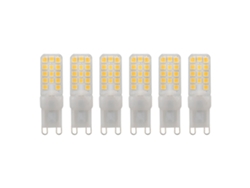 Conjunto de 6 lâmpadas LED G9 dimerizáveis de 5W, 450lm, com 28 LEDs e base de alumínio para luminárias de 100-120V.