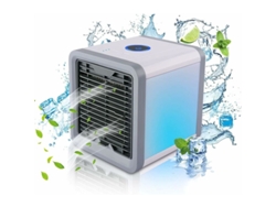 Mini aire acondicionado portátil alimentado por USB - Ventilador USB con tanque de agua - Ambientador LED de 7 colores - Aire acondicionado móvil - Deshumidificador de aire - Sin escape