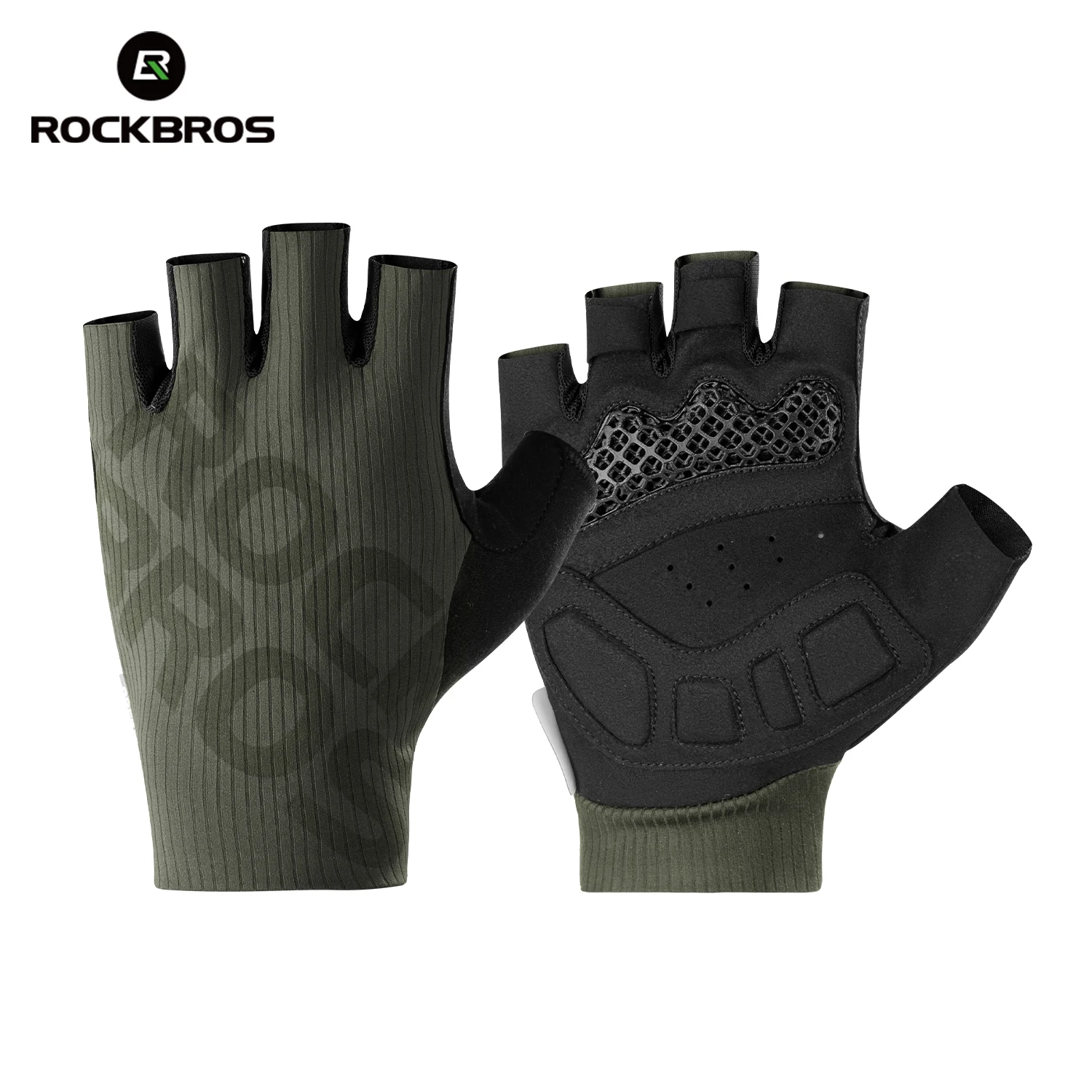 (verde, Talla S) Guantes De Ciclismo Sin Dedos, Ligeros, Muy Elásticos, Transpirables, Con Absorción De Impactos Y Almohadillas De Palma De Sbr.